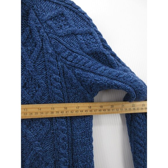 VINTAGE Inis Crafts Sweater Small Merino Wool Aran Cardigan Fisherman - Picture 5 of 9